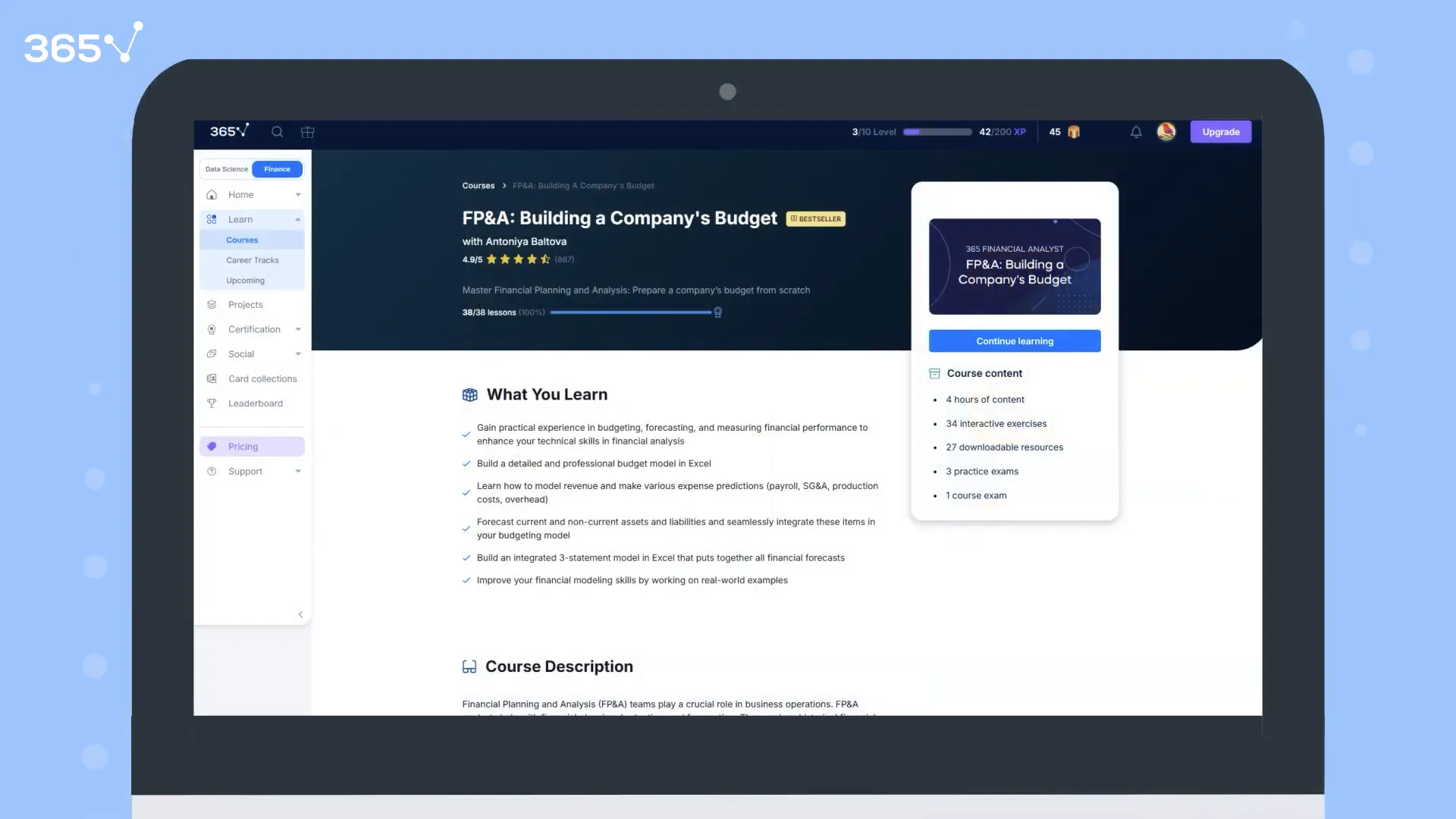 הכשרה ב-365 Financial Analyst